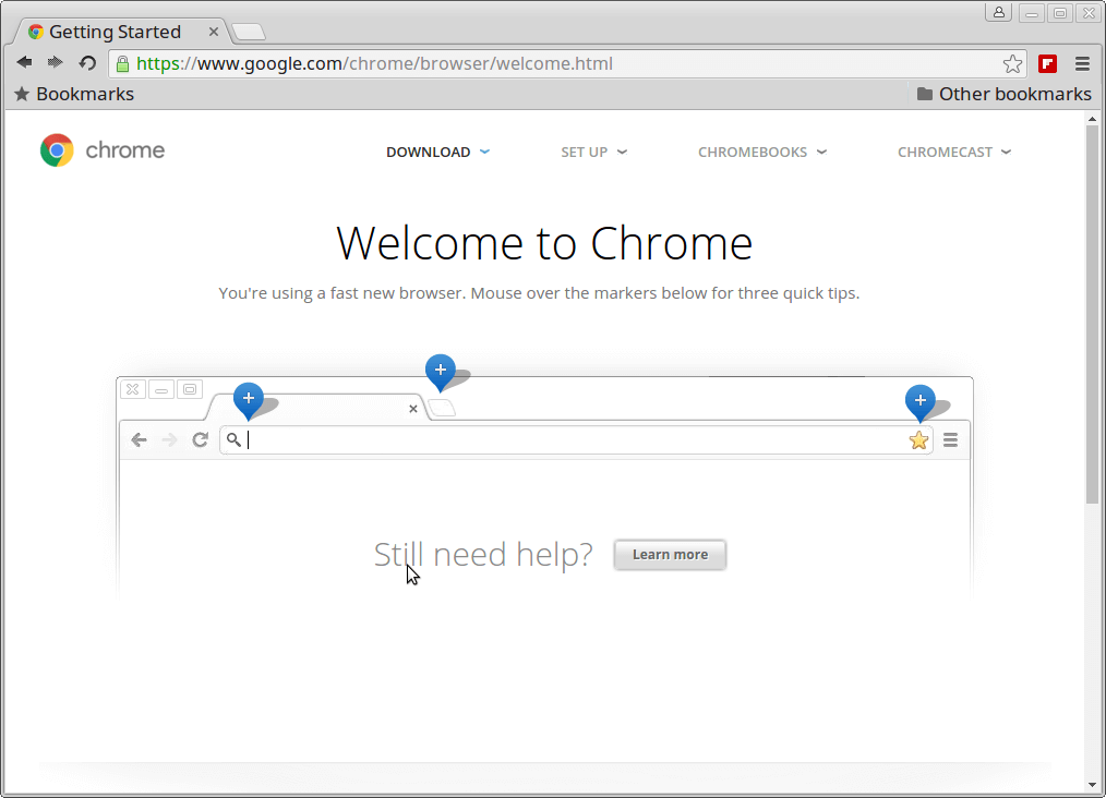Bienvenue à Google Chrome