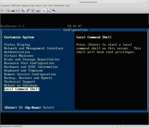 Xen Server Local Command Shell