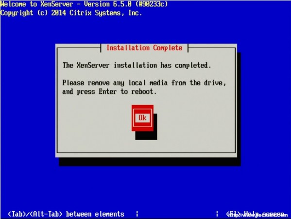 XenServer Installation Complete