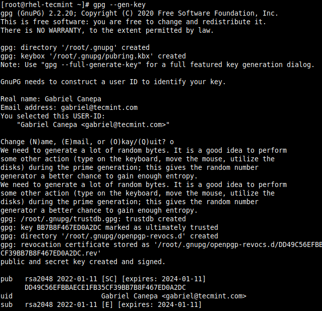 Create GPG Key in Linux
