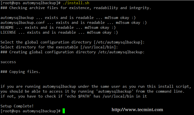 Installing AutoMysqlBackup in CentOS-7