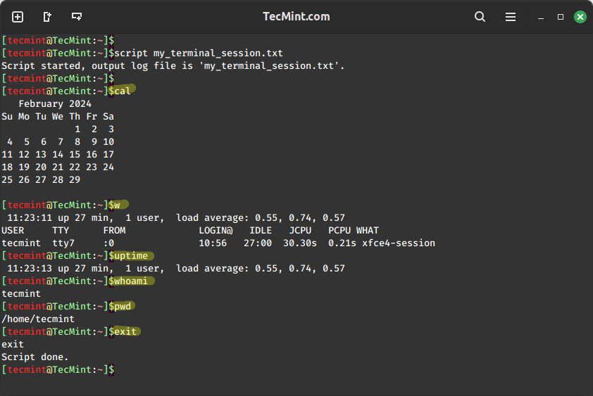 Record Linux Terminal