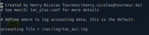 TACACS+ Accounting Log