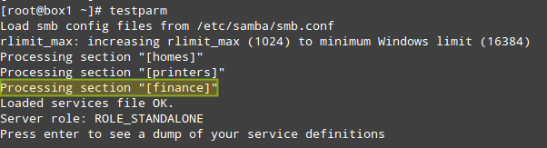  Prueba de configuración de Samba 
