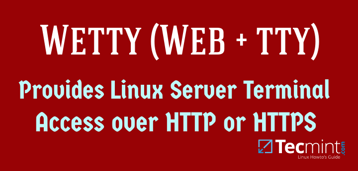Ondartet grinende Religiøs How to Access Linux Server Terminal in Web Browser Using 'Wetty (Web +  tty)' Tool