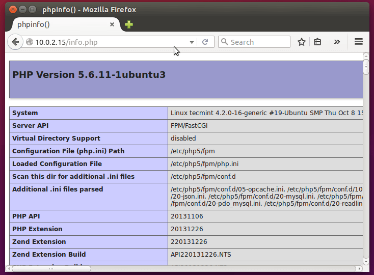 Check PHP and PHP-FPM Info
