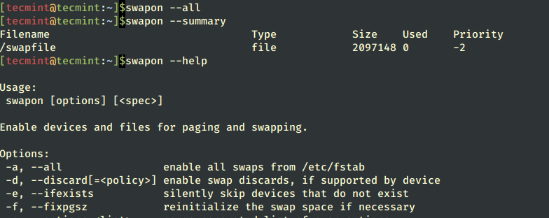 Check Swap Usage in Linux