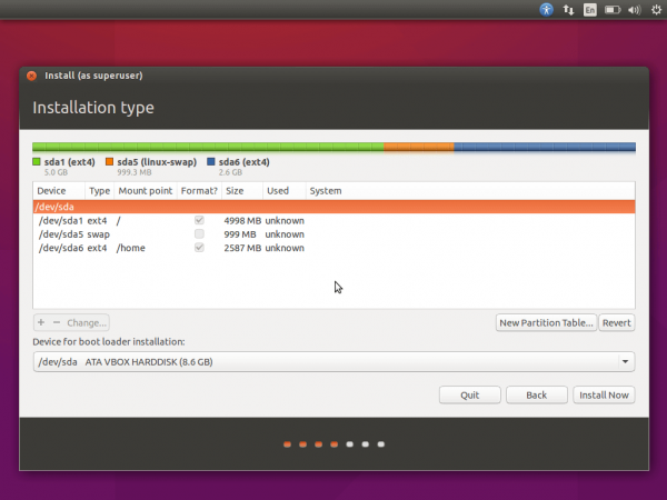 Confirm Partition Table