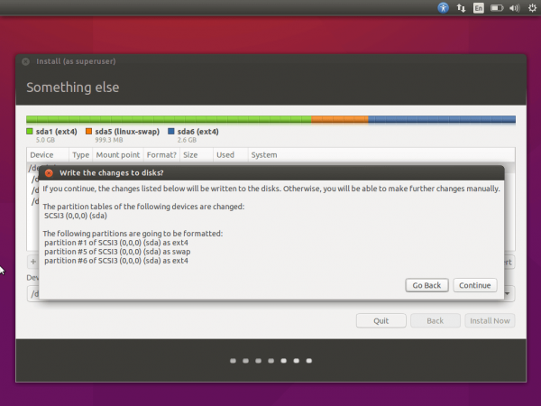 Confirm Write Changes to Disk