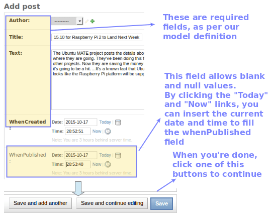 Create Object in Django