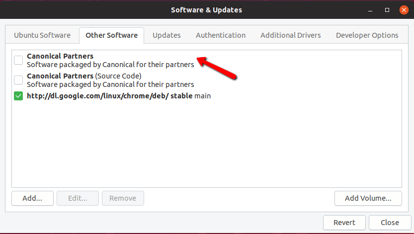 Enable Canonical Partners in Ubuntu