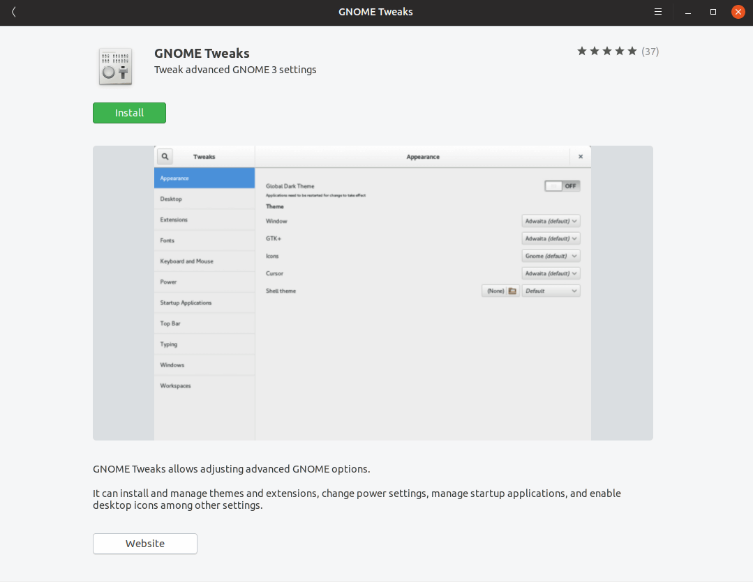 Install Gnome Tweaks in Ubuntu
