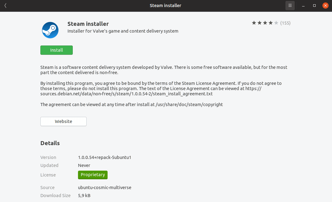 Install Steam in Ubuntu