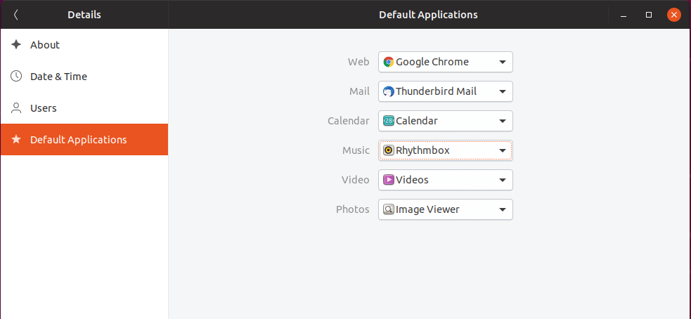  Establecer aplicaciones predeterminadas en Ubuntu 