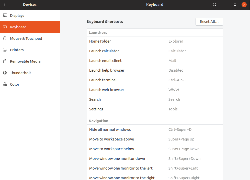 Set Keyboard Shortcuts in Ubuntu