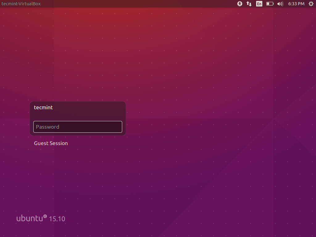 Ubuntu 15.10 Login Screen