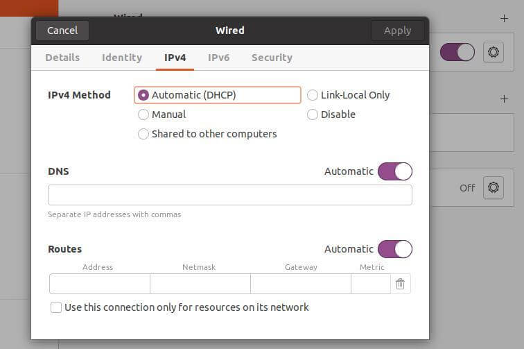 Ubuntu Network Method