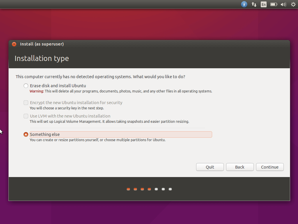 Ubuntu Partitioning Type