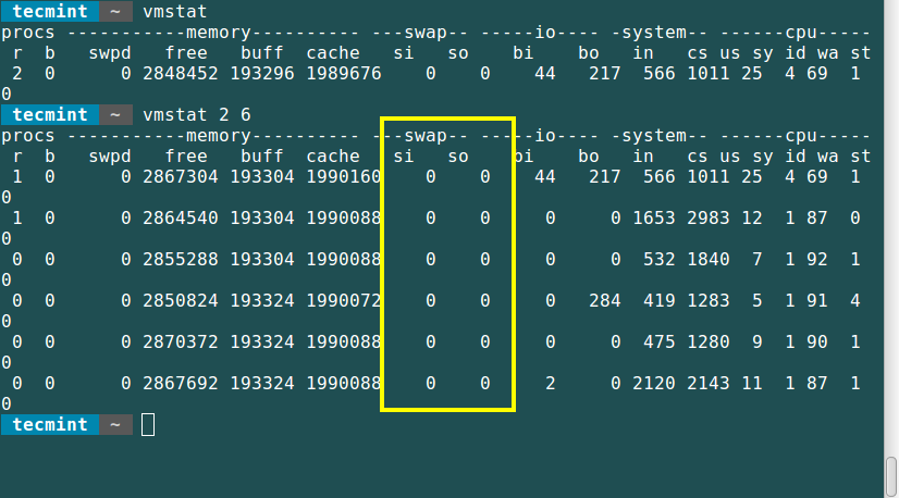 comando para verificar o espaço de troca no windows 7