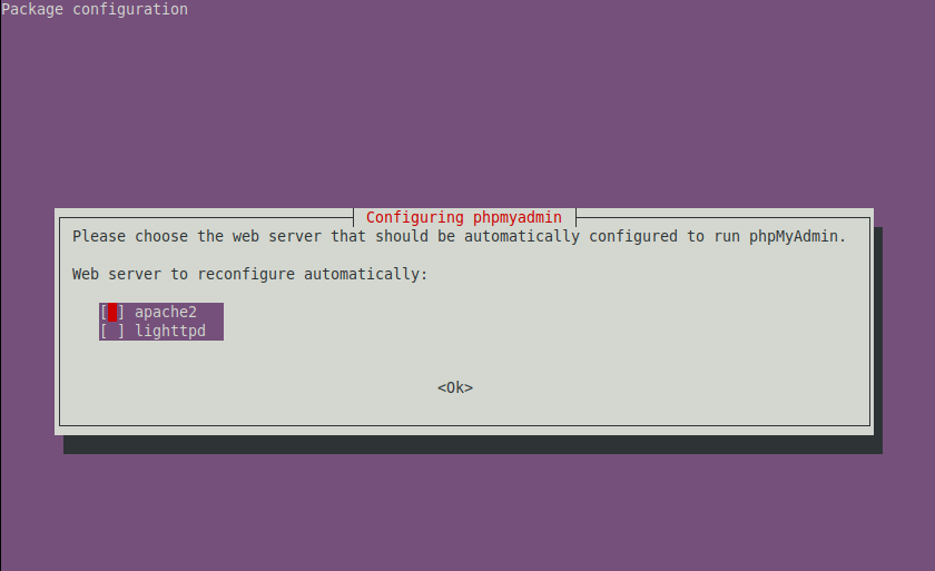 Choose Web Server to Configure PHPMyAdmin