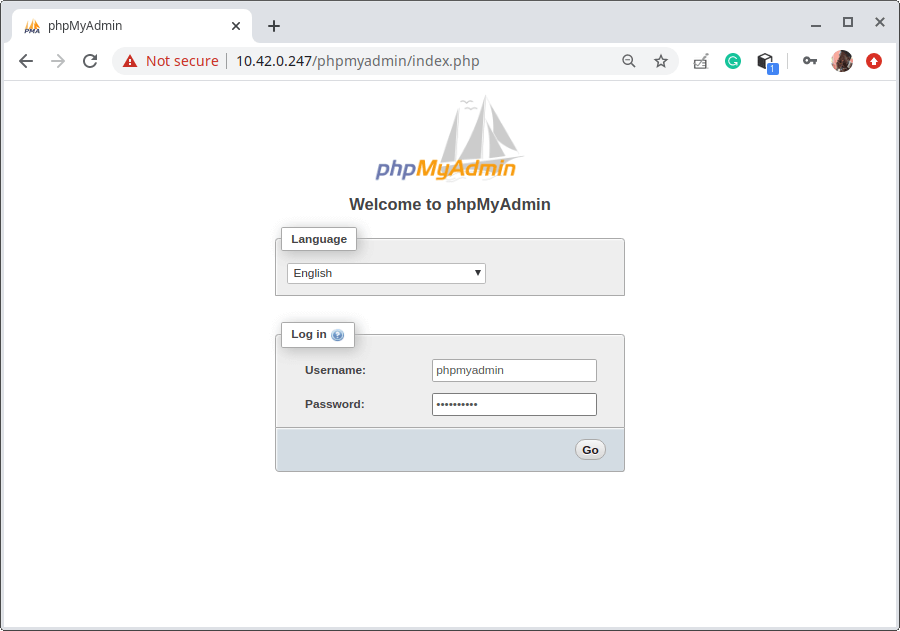 PhpMyAdmin Login