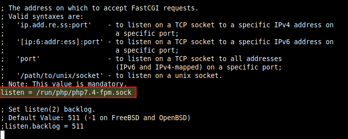 Configure PHP-FPM Socket