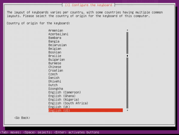 Select Keyboard Layout