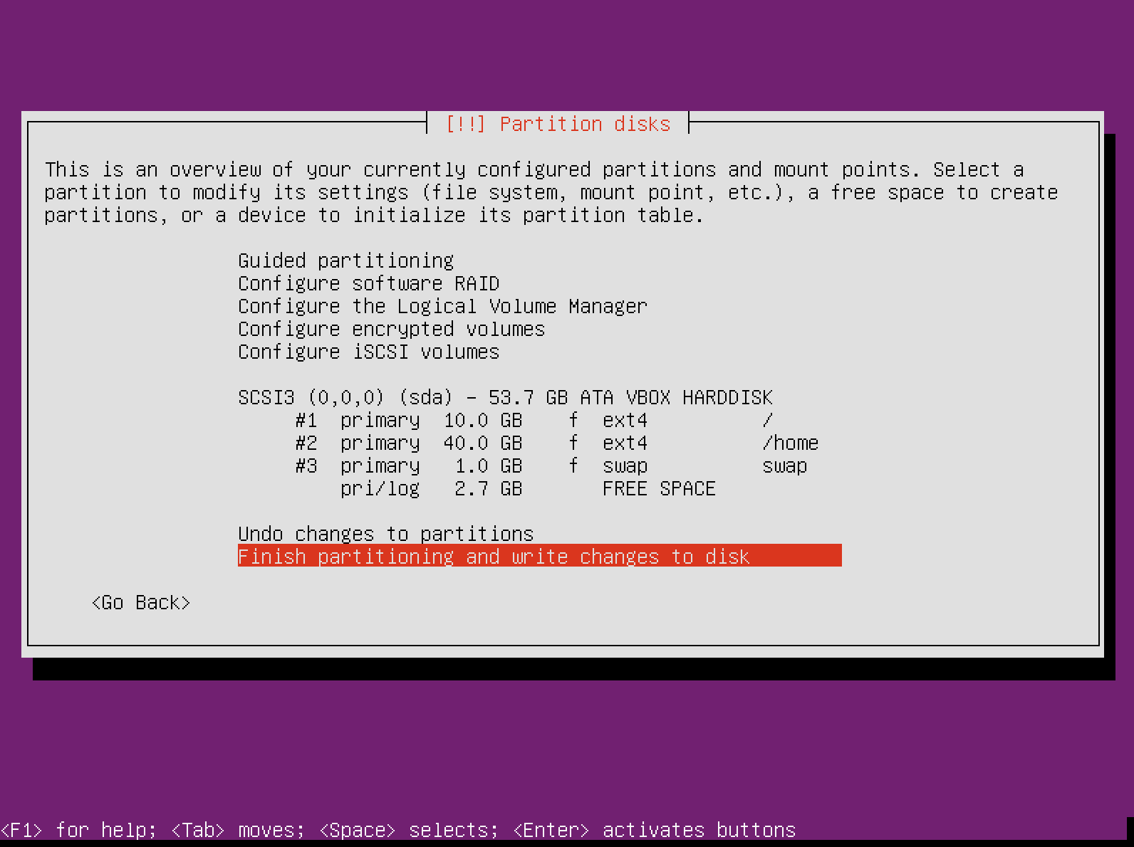 Final Partition Overview