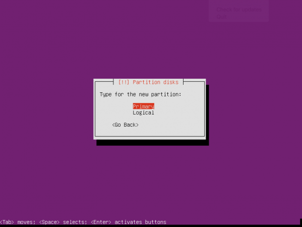 Set Primary for root Partition