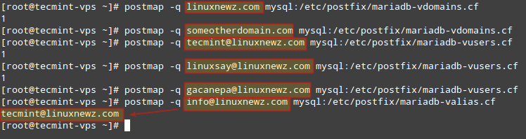 Check Postfix Table Communication