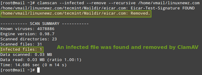 ClamAV Scan For Email Virus