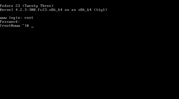 Fedora 23 Root Login