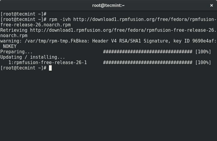 Install RPM Fusion on Fedora