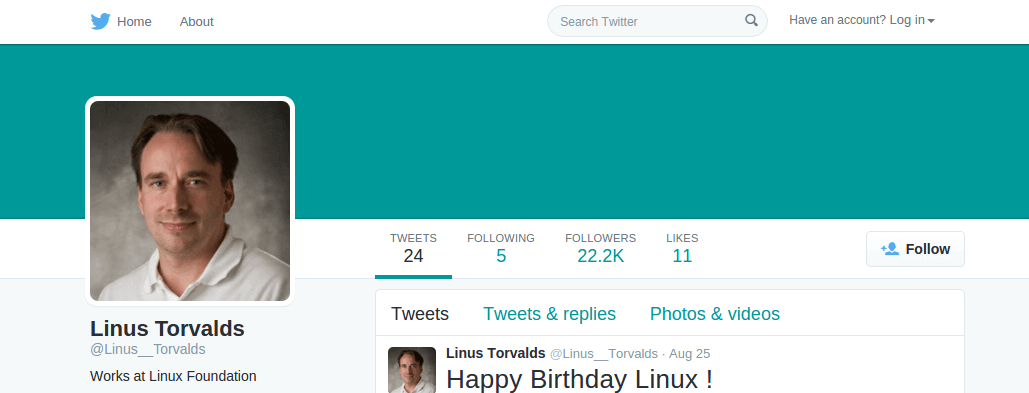 Follow @Linus__Torvalds