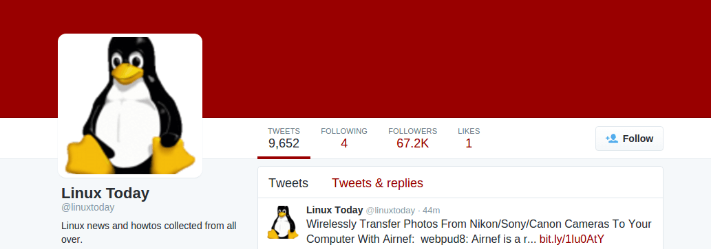 Follow @linuxtoday