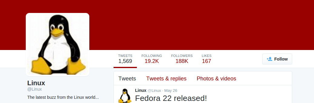 Follow @Linux