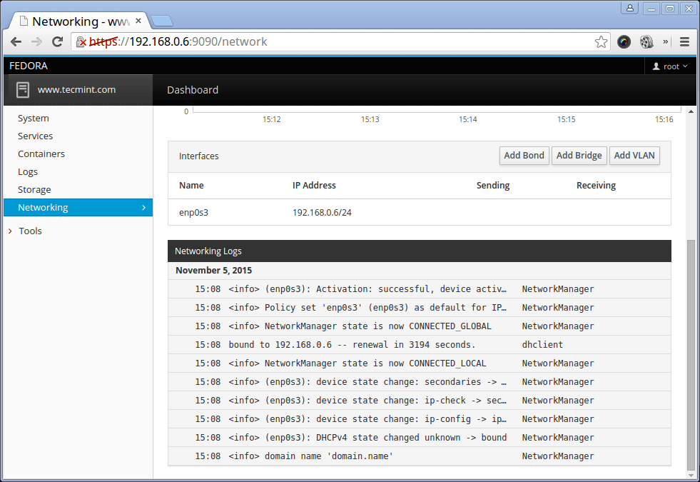 Monitor Fedora 23 Network Bandwidth