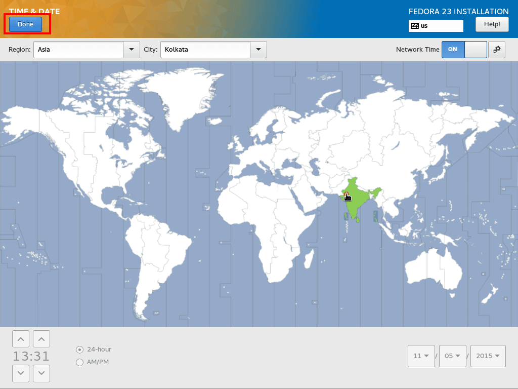 Set Date and Timezone