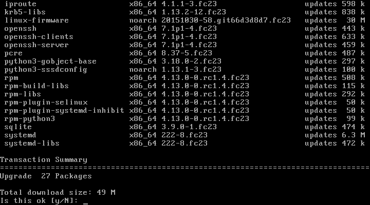 Update Fedora 23 Packages