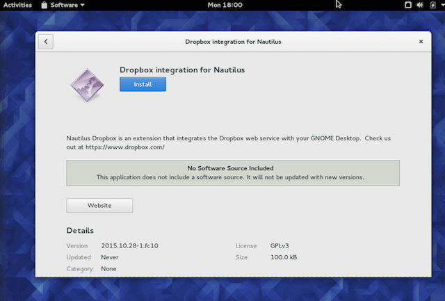 Install Dropbox in Fedora 23