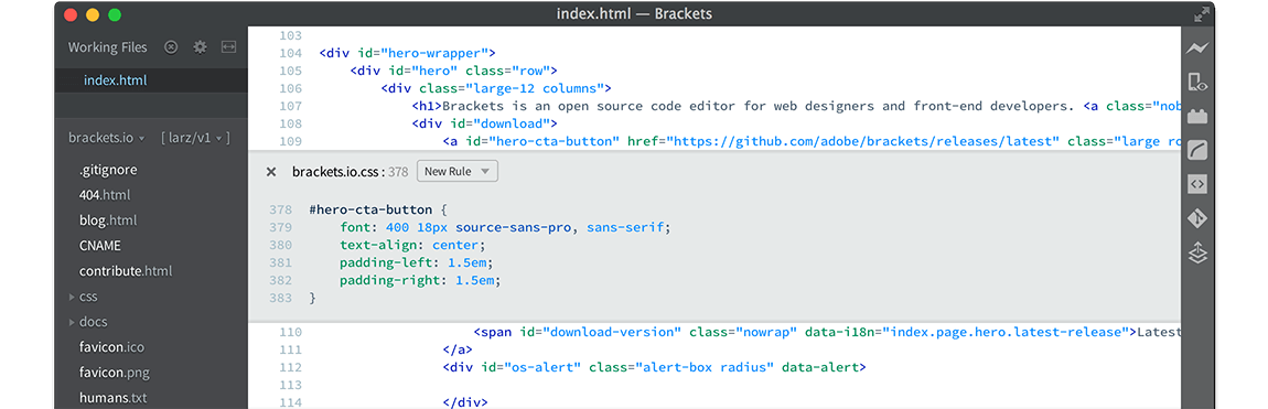 Brackets Text Editor