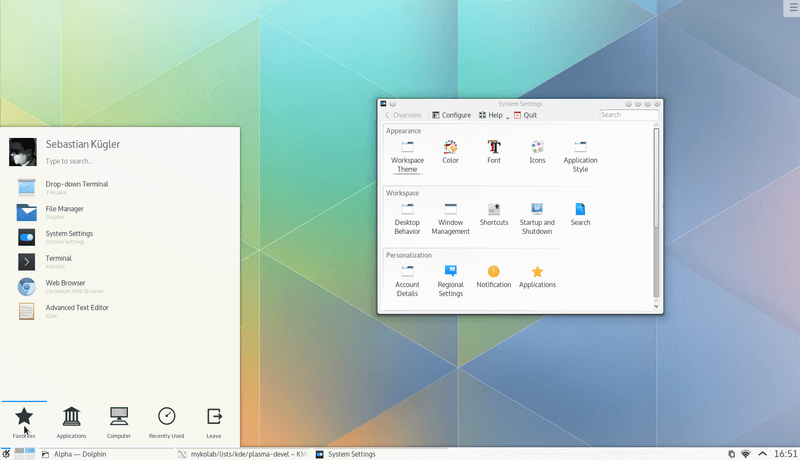 KDE Plasma 5 Desktop