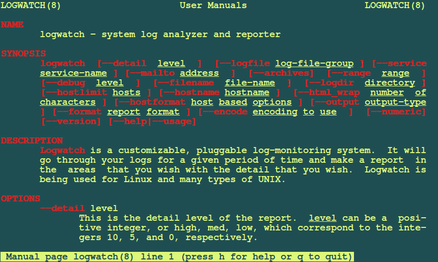 Logwatch Linux Log Analyzer