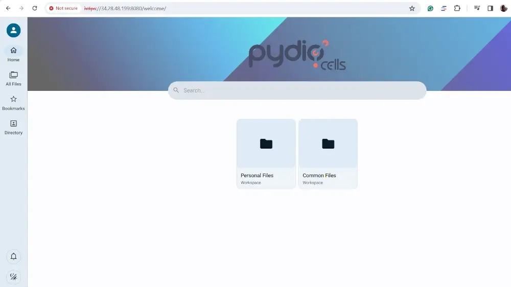 Pydio Cells Dashboard
