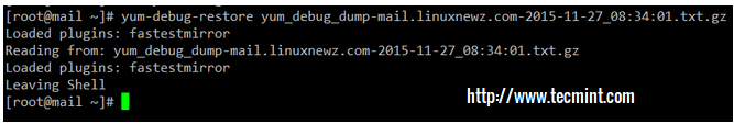 Restore Yum Dump File