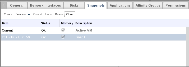 Create VM Snapshot Clone