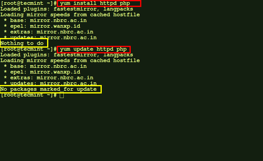 Disable Package Update in Yum