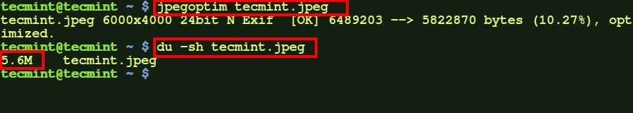 Optimize JPEG Image in Linux