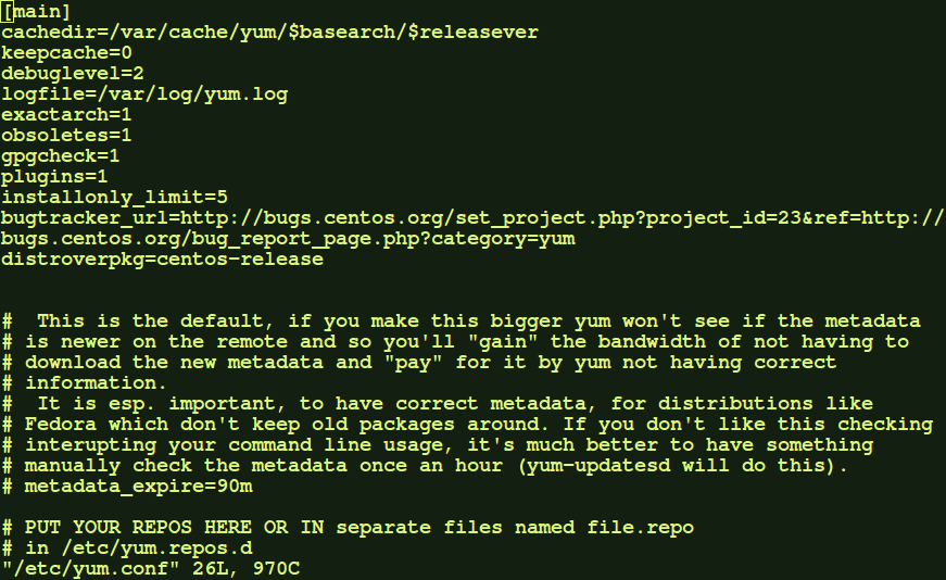 Yum Configuration File