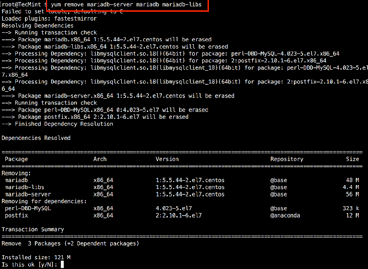 Remove MariaDB 5.5 Version